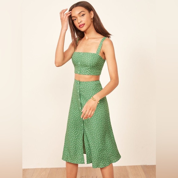 Reformation | Dresses | Reformation Green Polka Dot Midi Dress | Poshmark Reformation | Dresses | Reformation Green Polka Dot Midi Dress | Poshmark